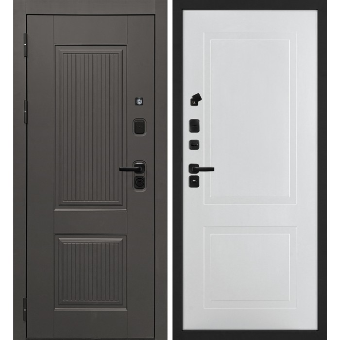 Дверь Скамбио Порте Линэя-214/PR-167 Коричнево-серый / Белый