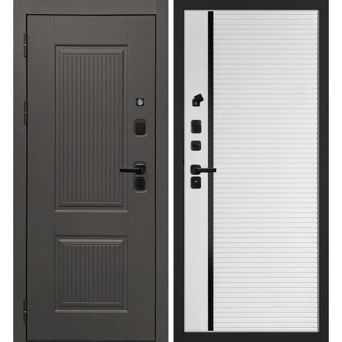 Дверь Скамбио Порте Линэя-214/PR-173 Коричнево-серый / Белый