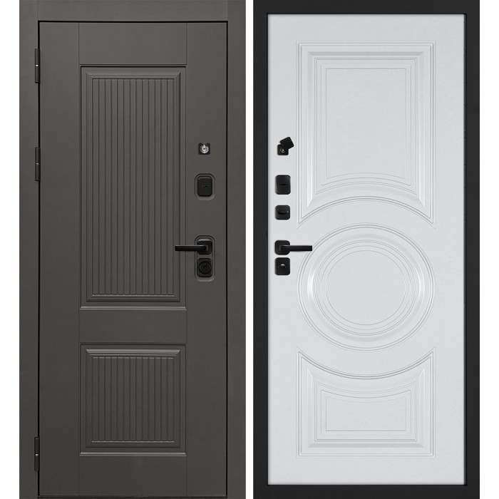 Дверь Скамбио Порте Линэя-214/PR-177 Коричнево-серый / Белый