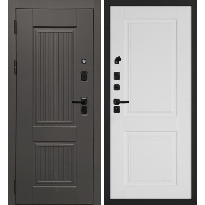 Дверь Скамбио Порте Линэя-214/PR-180 Коричнево-серый / Белый