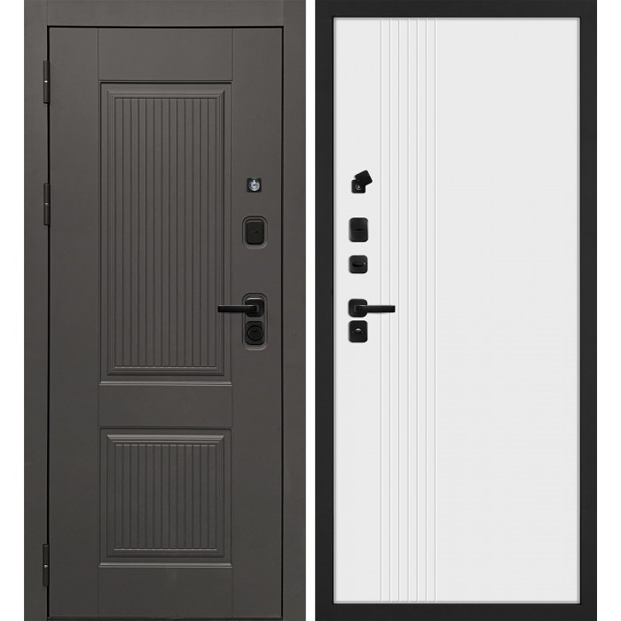 Дверь Скамбио Порте Линэя-214/PR-216 Коричнево-серый / Белый