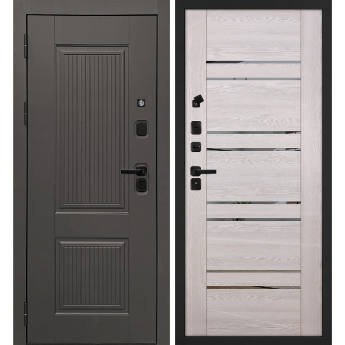 Дверь Скамбио Порте Линэя-214/PSK-1 Коричнево-серый / Ривьера крем