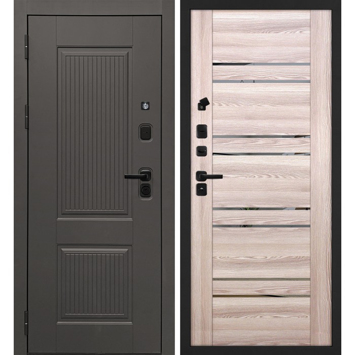 Дверь Скамбио Порте Линэя-214/PSK-1 Коричнево-серый / Ривьера крен-экрю