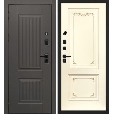 Линэя-214/Смальта-14 Коричнево-серый / Слоновая кость ral 1013 патина шампань