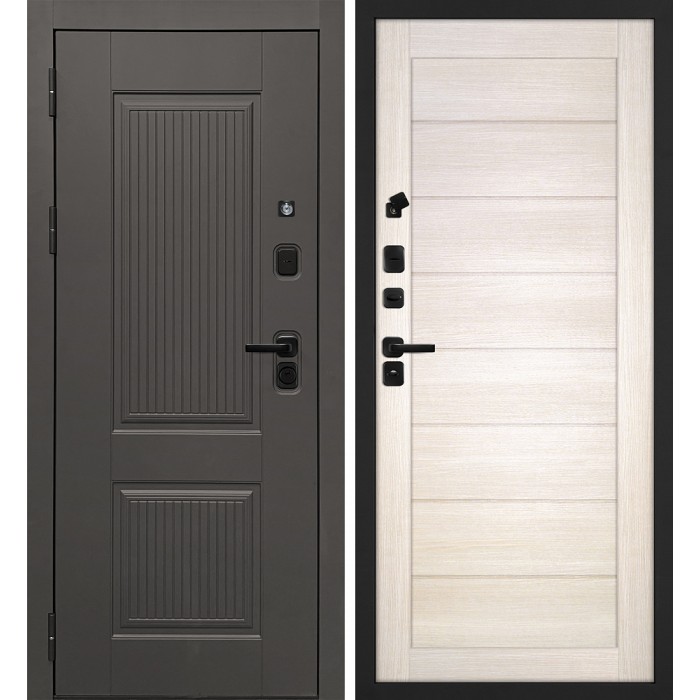 Дверь Скамбио Порте Линэя-214/ТЕХНО-708 Коричнево-серый / Сандал бежевый