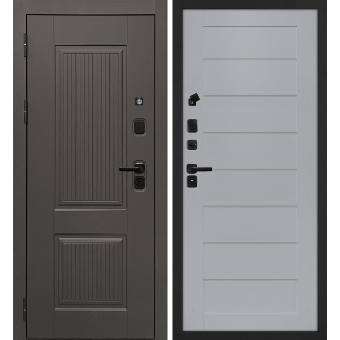 Дверь Скамбио Порте Линэя-214/ТЕХНО-708 Коричнево-серый / Манхэттен