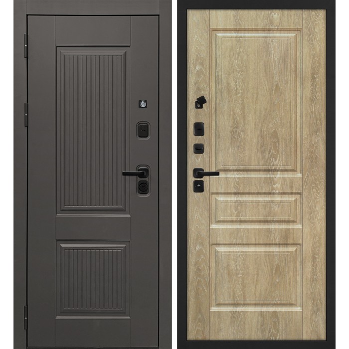 Дверь Скамбио Порте Линэя-214/Версаль-2 Коричнево-серый / Дуб песочный