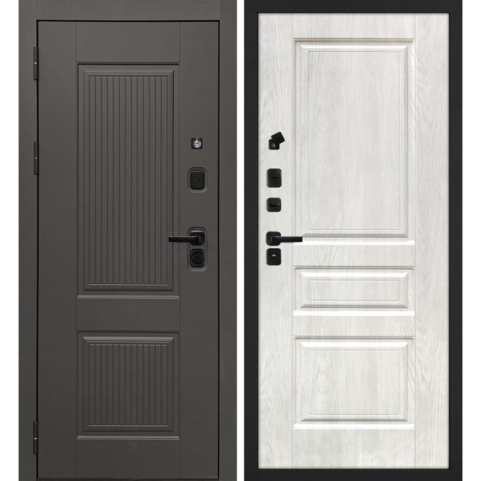 Дверь Скамбио Порте Линэя-214/Версаль-2 Коричнево-серый / Дуб жемчужный