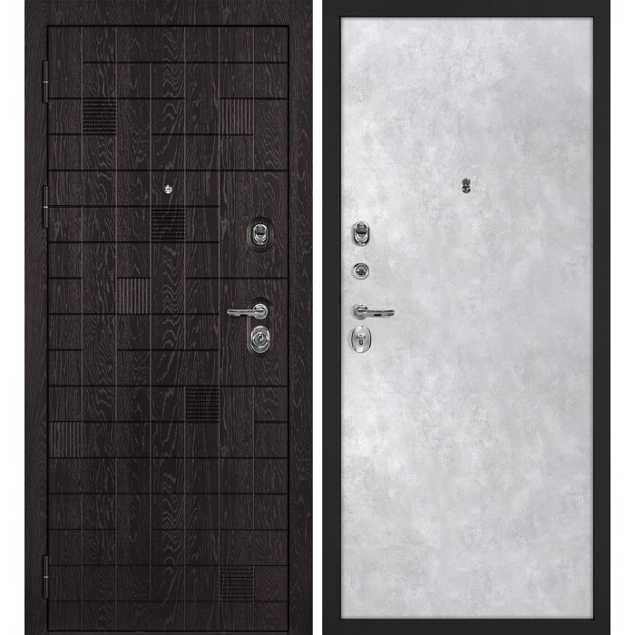 Дверь Скамбио Порте Нона-36/Гладкая Горький шоколад / Серый бетон