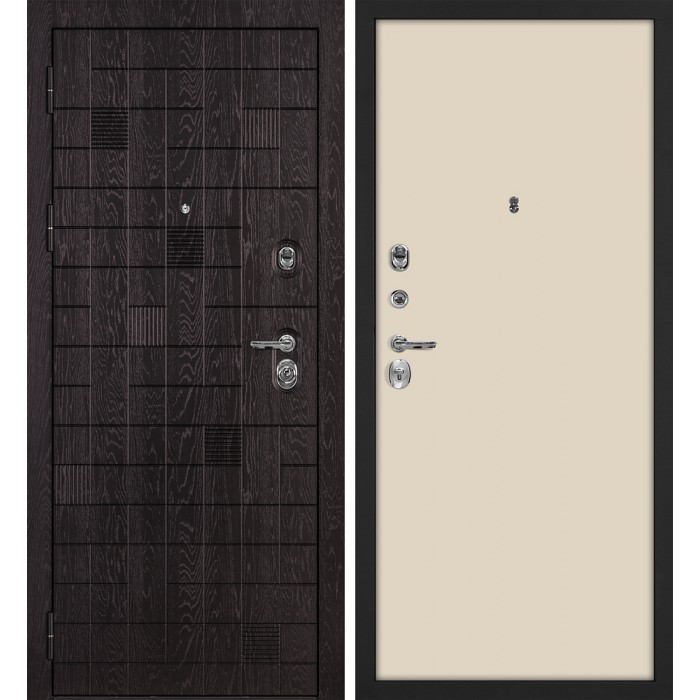 Дверь Скамбио Порте Нона-36/Гладкая Горький шоколад / Бежевый матовый