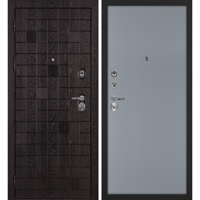 Дверь Скамбио Порте Нона-36/Гладкая Горький шоколад / Серый матовый