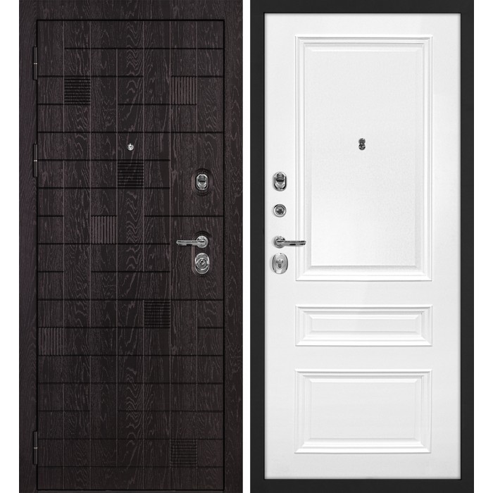 Дверь Скамбио Порте Нона-36/Smalta-06 Горький шоколад / Белый ral 9003