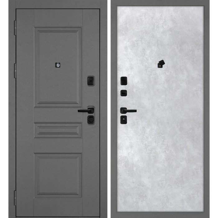 Дверь Скамбио Порте Октава-150/Гладкая Серый / Серый бетон