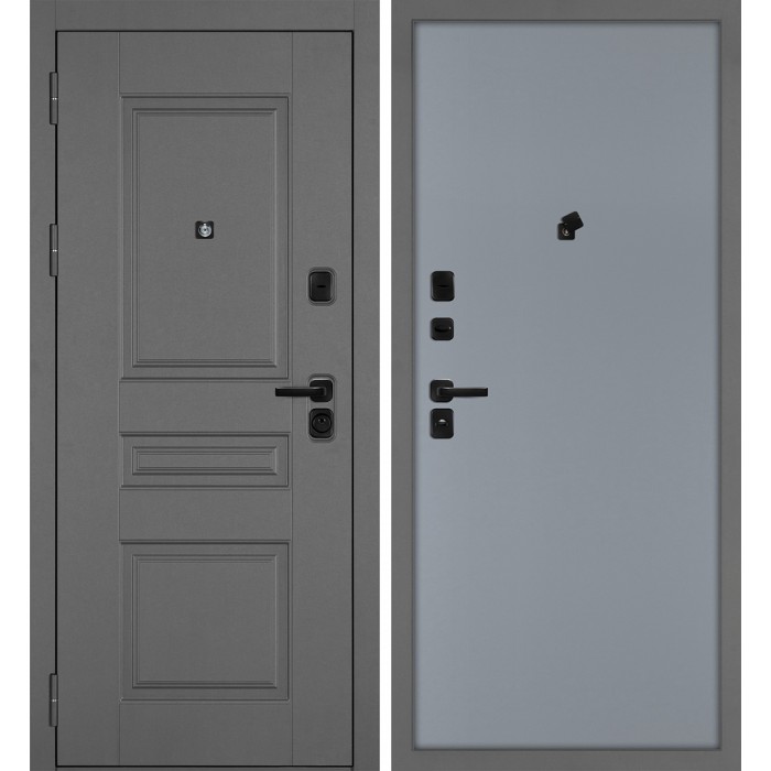 Дверь Скамбио Порте Октава-150/Гладкая Серый / Серый матовый