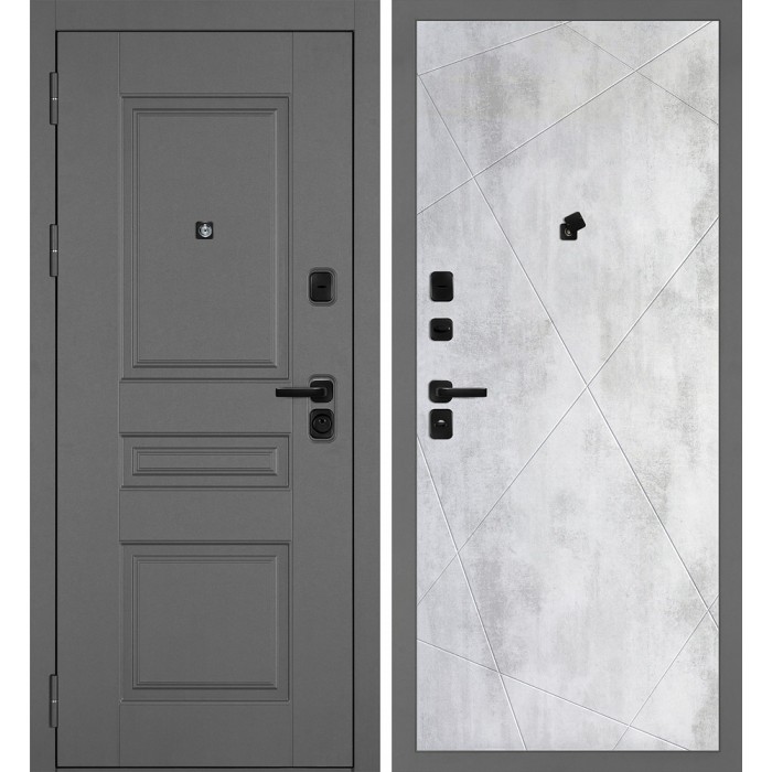 Дверь Скамбио Порте Октава-150/PR-103 Серый / Бетон светлый