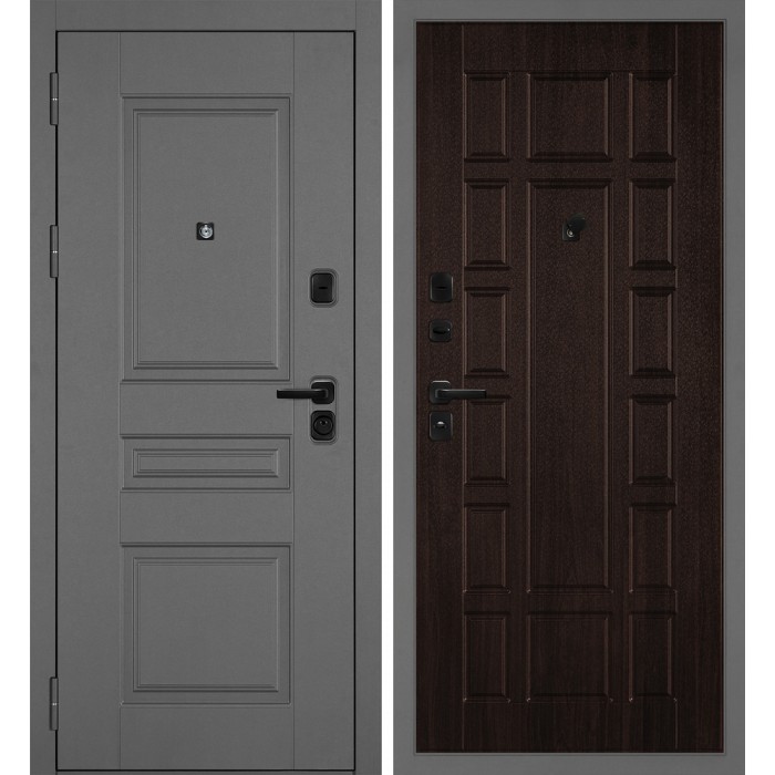 Дверь Скамбио Порте Октава-150/PR-124 Серый / Дуб мореный