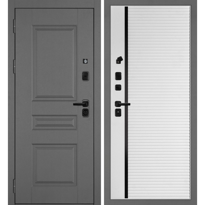 Дверь Скамбио Порте Октава-150/PR-173 Серый / Белый