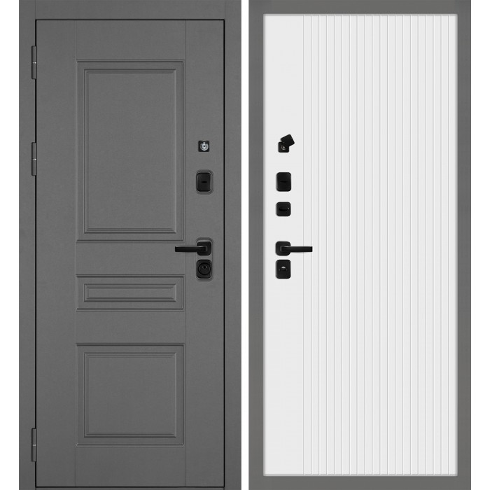 Дверь Скамбио Порте Октава-150/PR-197 Серый / Белый