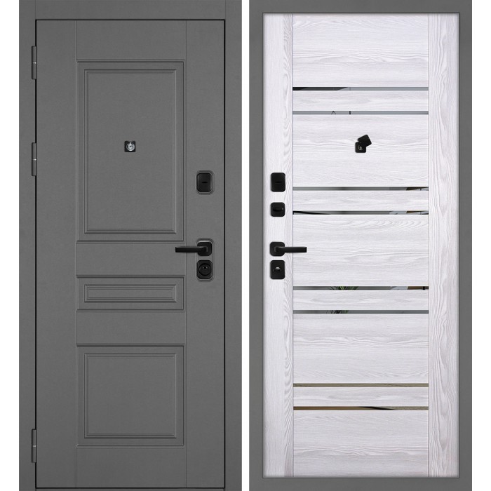 Дверь Скамбио Порте Октава-150/PSK-1 Серый / Ривьера айс