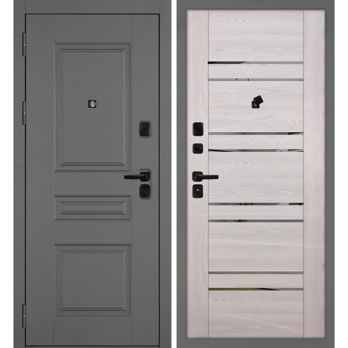 Дверь Скамбио Порте Октава-150/PSK-1 Серый / Ривьера крем