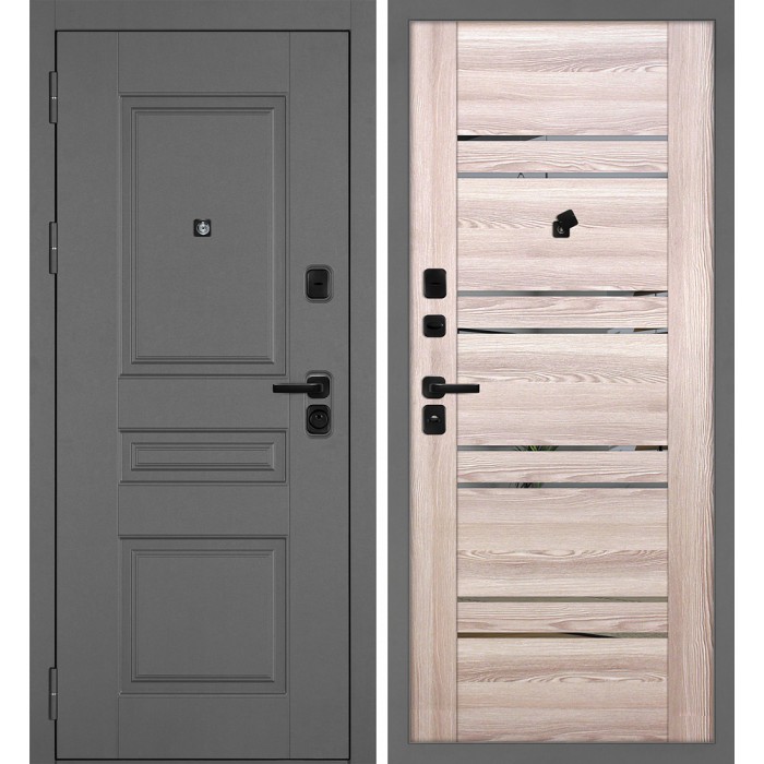 Дверь Скамбио Порте Октава-150/PSK-1 Серый / Ривьера крен-экрю