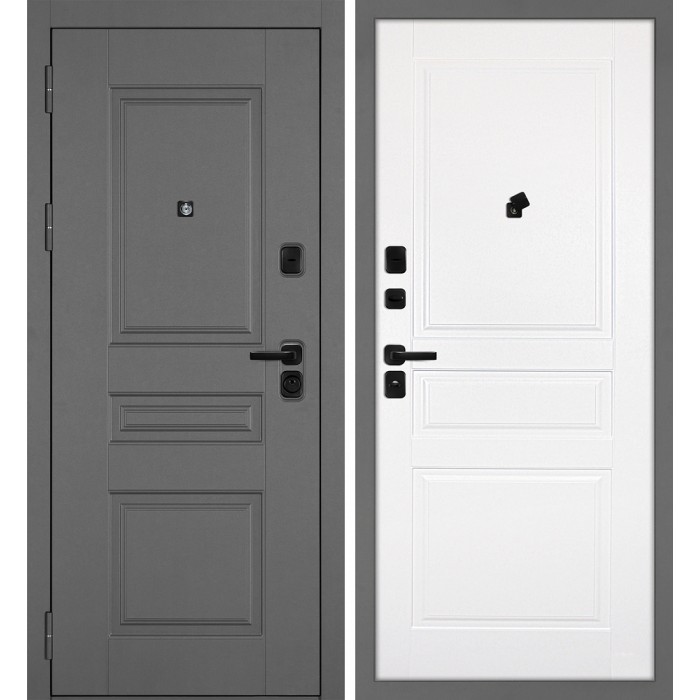Дверь Скамбио Порте Октава-150/Smalta-01 Серый / Белый ral 9003