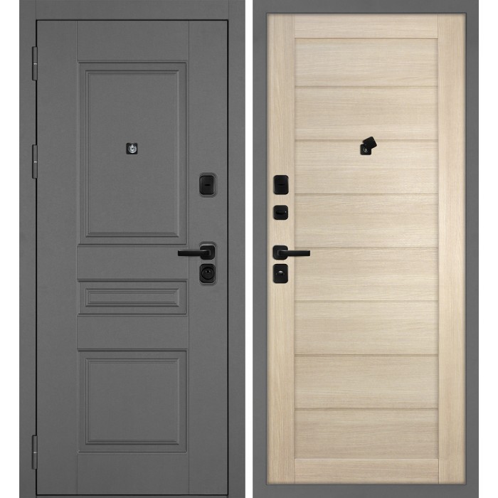 Дверь Скамбио Порте Октава-150/ТЕХНО-708 Серый / Капучино
