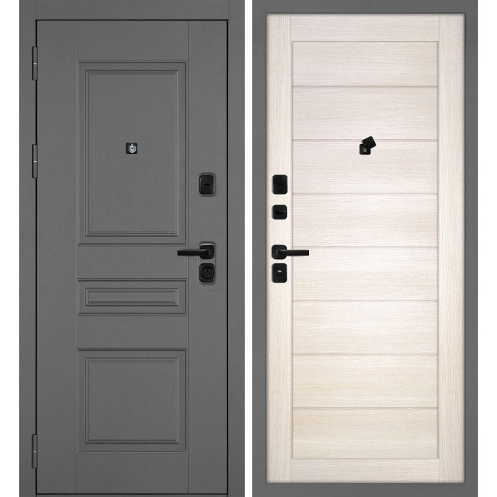 Дверь Скамбио Порте Октава-150/ТЕХНО-708 Серый / Сандал бежевый