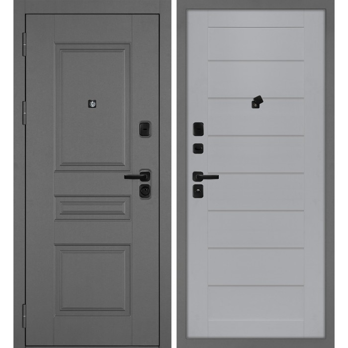 Дверь Скамбио Порте Октава-150/ТЕХНО-708 Серый / Манхэттен