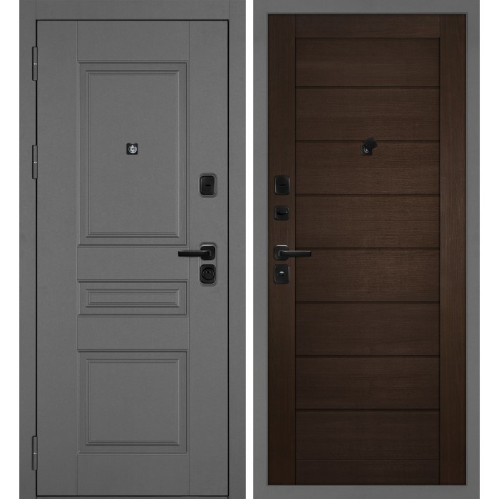 Дверь Скамбио Порте Октава-150/ТЕХНО-708 Серый / Венге