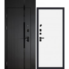 Сити-1/P1 гладкая, с фальш-фрамугой черный мягкая шагрень / Белый