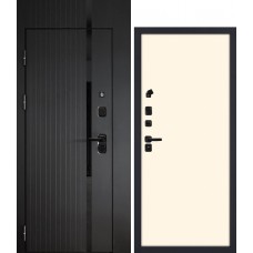 Сити-1/P1 гладкая, с фальш-фрамугой черный мягкая шагрень / Магнолия