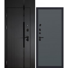 Сити-1/P1 гладкая, с фальш-фрамугой черный мягкая шагрень / Графит матовый