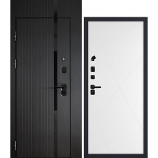 Сити-1/PR -103, с фальш-фрамугой черный мягкая шагрень / Белый