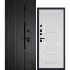 Сити-1/PR -177. с фальш-фрамугой черный мягкая шагрень / Белый