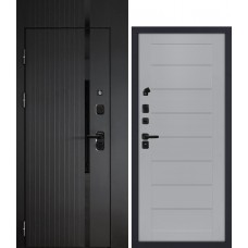 Сити-1/Техно-708, с фальш-фрамугой черный мягкая шагрень / Манхэттен