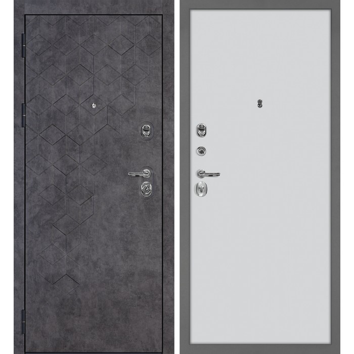 Дверь Скамбио Порте Тетра-126/Гладкая Бетон темный / Агат