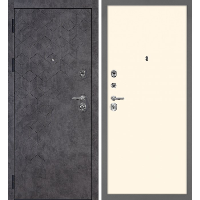 Дверь Скамбио Порте Тетра-126/Гладкая Бетон темный / Магнолия