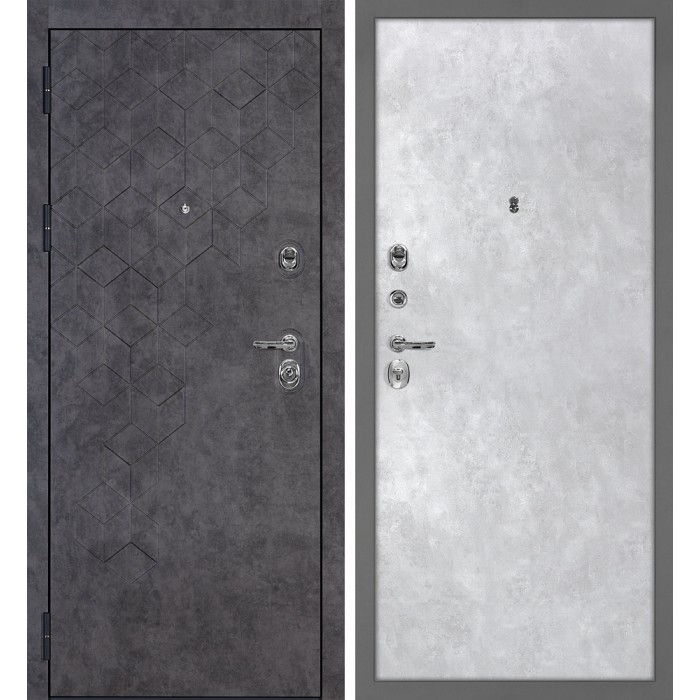 Дверь Скамбио Порте Тетра-126/Гладкая Бетон темный / Серый бетон