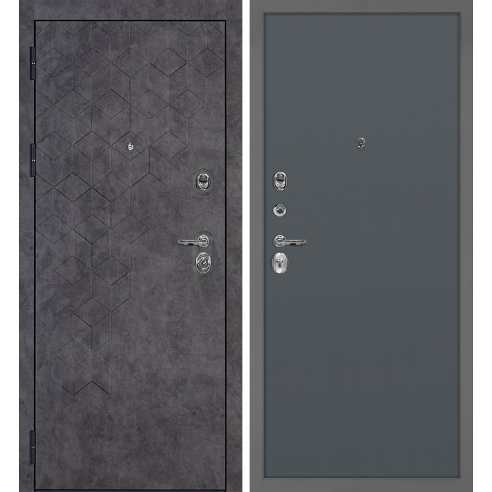 Дверь Скамбио Порте Тетра-126/Гладкая Бетон темный / Графит