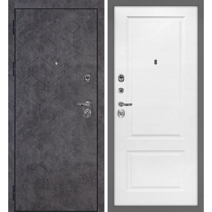 Дверь Скамбио Порте Тетра-126/ПДЕ-04 Бетон темный / Жасмин
