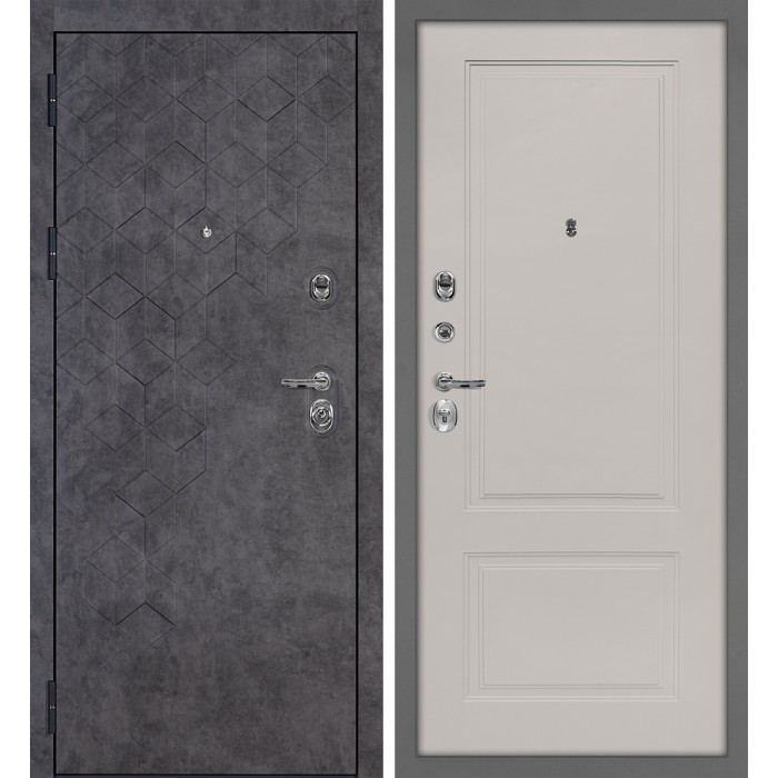 Дверь Скамбио Порте Тетра-126/ПДЕ-04 Бетон темный / Кашемир