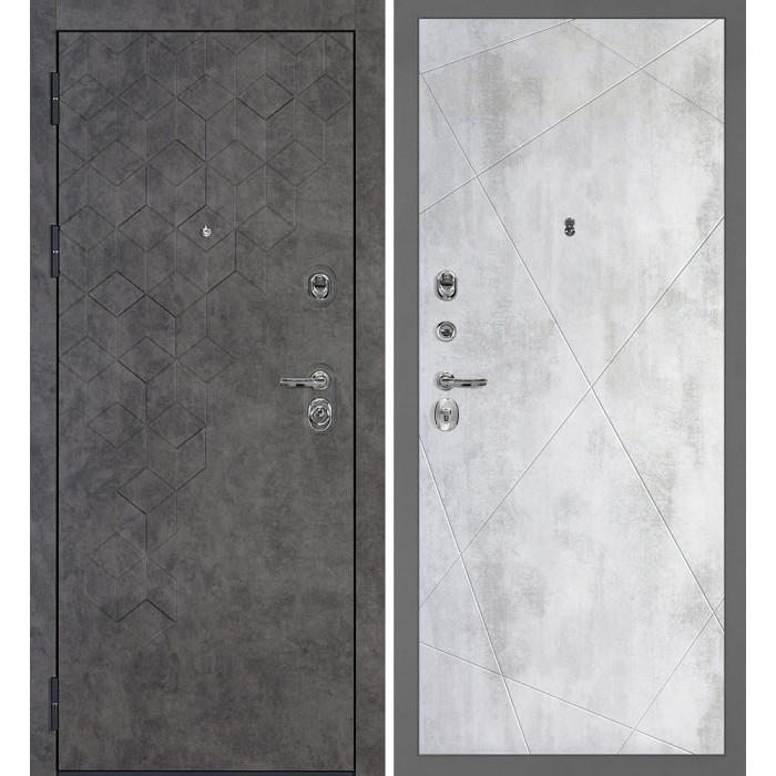 Дверь Скамбио Порте Тетра-126/PR-103 Бетон темный / Бетон светлый