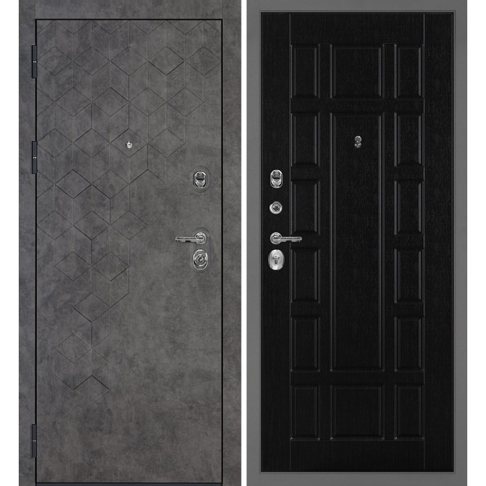 Дверь Скамбио Порте Тетра-126/PR-124 Бетон темный / Венге