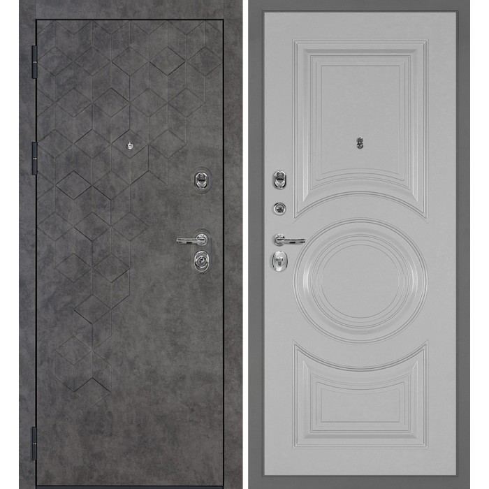 Дверь Скамбио Порте Тетра-126/PR-177 Бетон темный / Агат