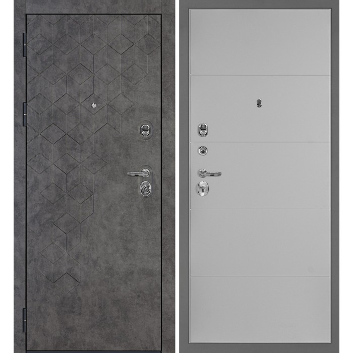 Дверь Скамбио Порте Тетра-126/PR-35 Бетон темный / Агат