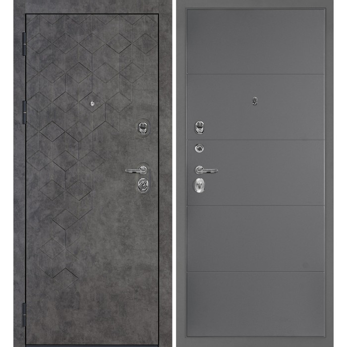 Дверь Скамбио Порте Тетра-126/PR-35 Бетон темный / Серый