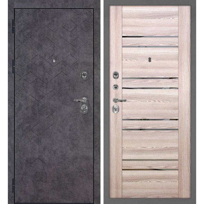 Дверь Скамбио Порте Тетра-126/PSK-1 Бетон темный / Ривьера крен-экрю