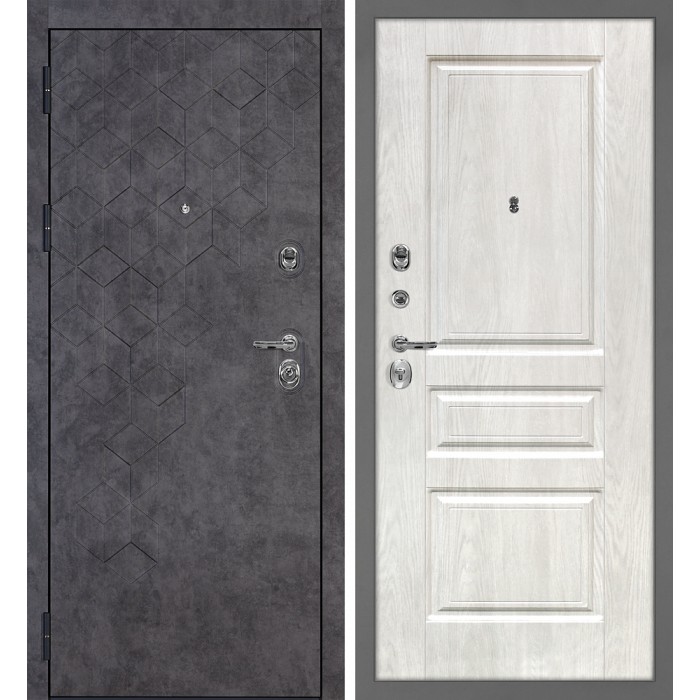 Дверь Скамбио Порте Тетра-126/Версаль-2 Бетон темный / Дуб жемчужный