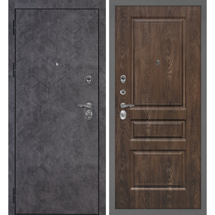 Дверь Скамбио Порте Тетра-126/Версаль-2 Бетон темный / Дуб корица